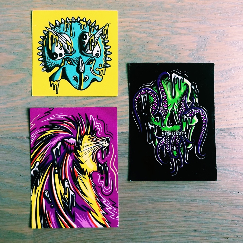GRAPHIC SKATE STICKERS (set of 3!!!!)